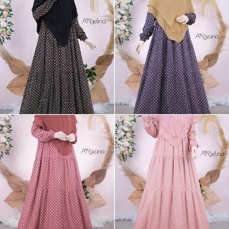 ORIGINAL Atelier Angelina Bella Dress Talavera Black - Peacot - Claret - Creamy Peach Murah