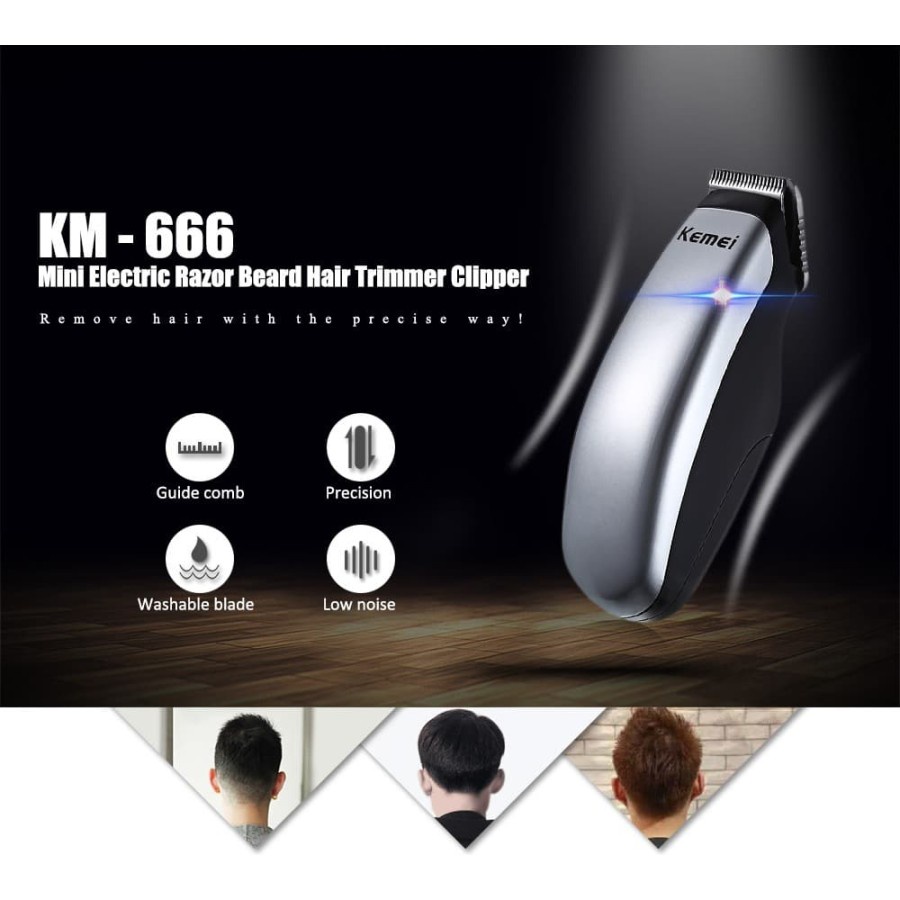 COD Kemei KM-666 Mesin Alat Cukur Rambut Elektrik Hair Trimmer Shaver Jambang Jenggot Kumis Brewok km 666