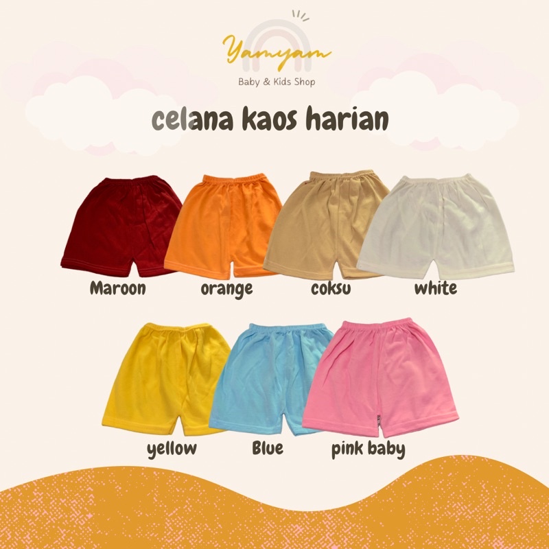 celana pendek harian anak celana bayi short pants unisex