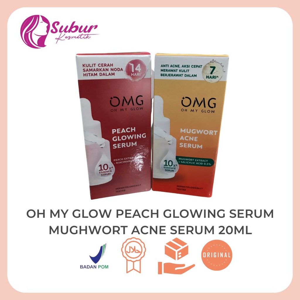 Jual Omg Oh My Glow Peach Glowing Serum Mugwort Acne Serum Ml Shopee Indonesia