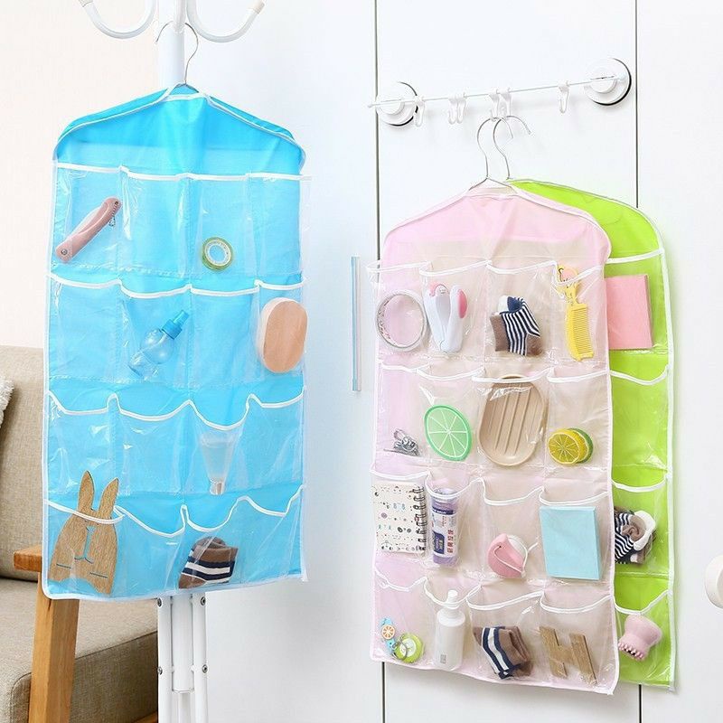Pouch Hanging Organizer 16 Sekat Korean Set Tempat Celana Dalam / kaos kaki/ bra Gantung