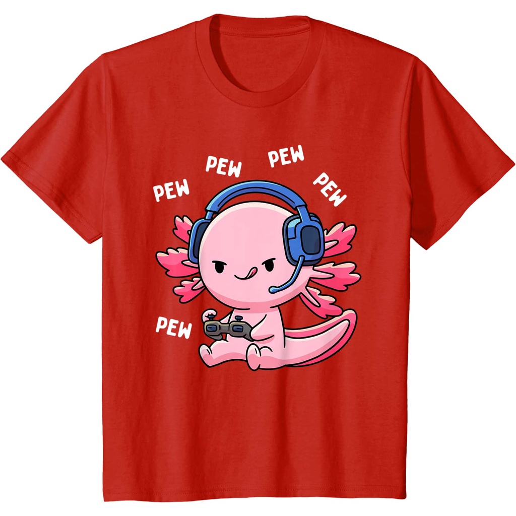 Baju anak Axolotl Gaming Kids Boys Girls Anime Video Game Pew Gamer T-Shirt baju anak murah Fashion 