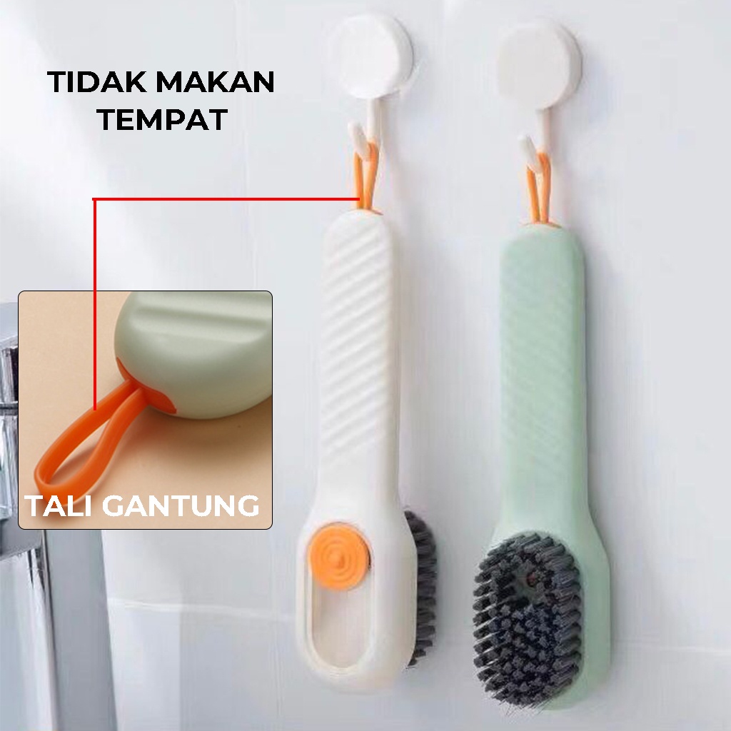 Sikat Dispenser Sabun Cair Multifungsi Untuk Menyikat Sepatu Kebutuhan Lainnya Dengan Tombol Pencet Brush