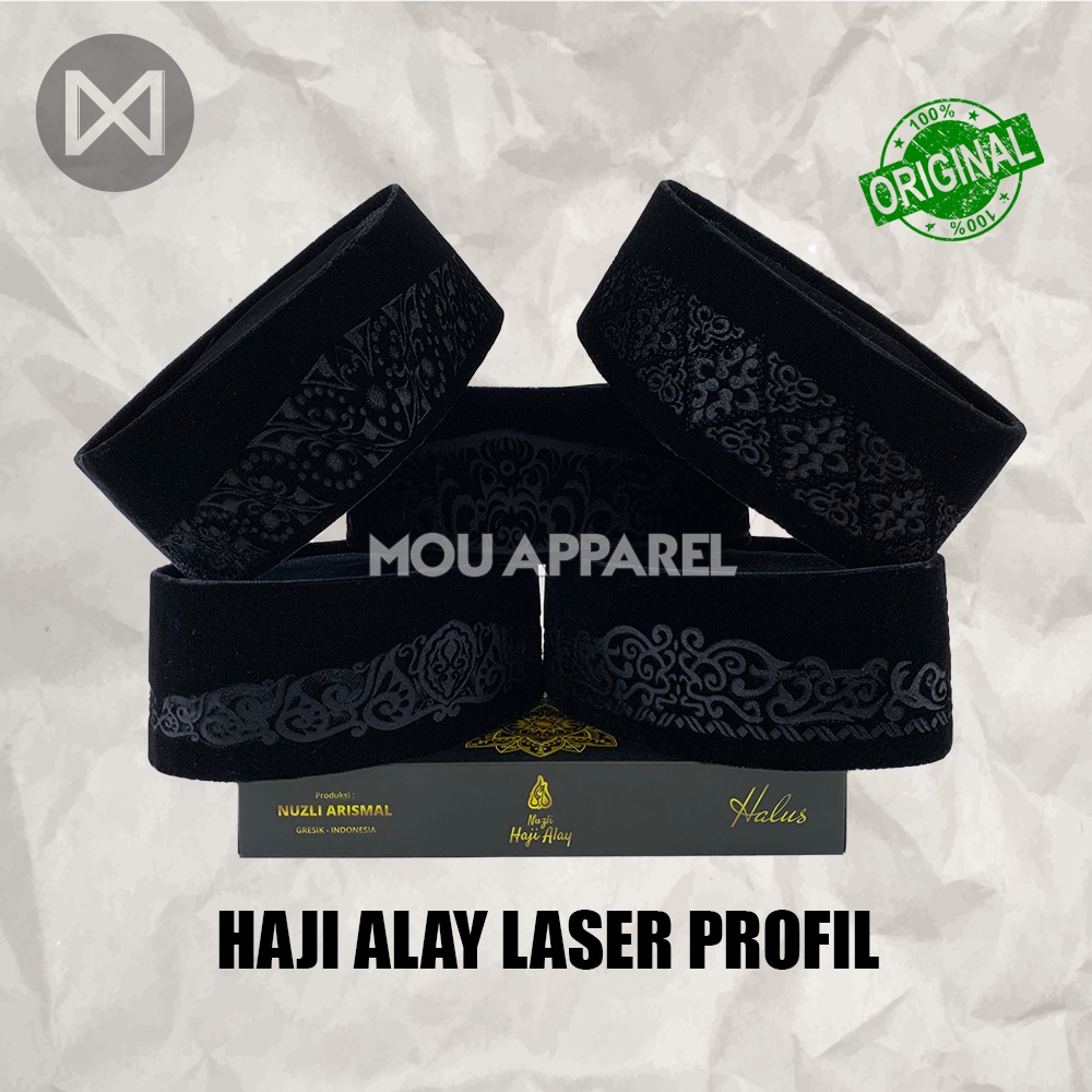 Songkok Premium HAJI ALAY LASER AC Tinggi 9 Peci Sholat Pria Dewasa Hitam Full Motif Batik NU Kopiah Shalat Anak Santri Laki Kopyah Solat Pesantren Nasional Beludru Ukuran Jumbo Kopeah Bordir Bulat Batok Bludru Putih Pendek Karakter 8 Nama Susun Original