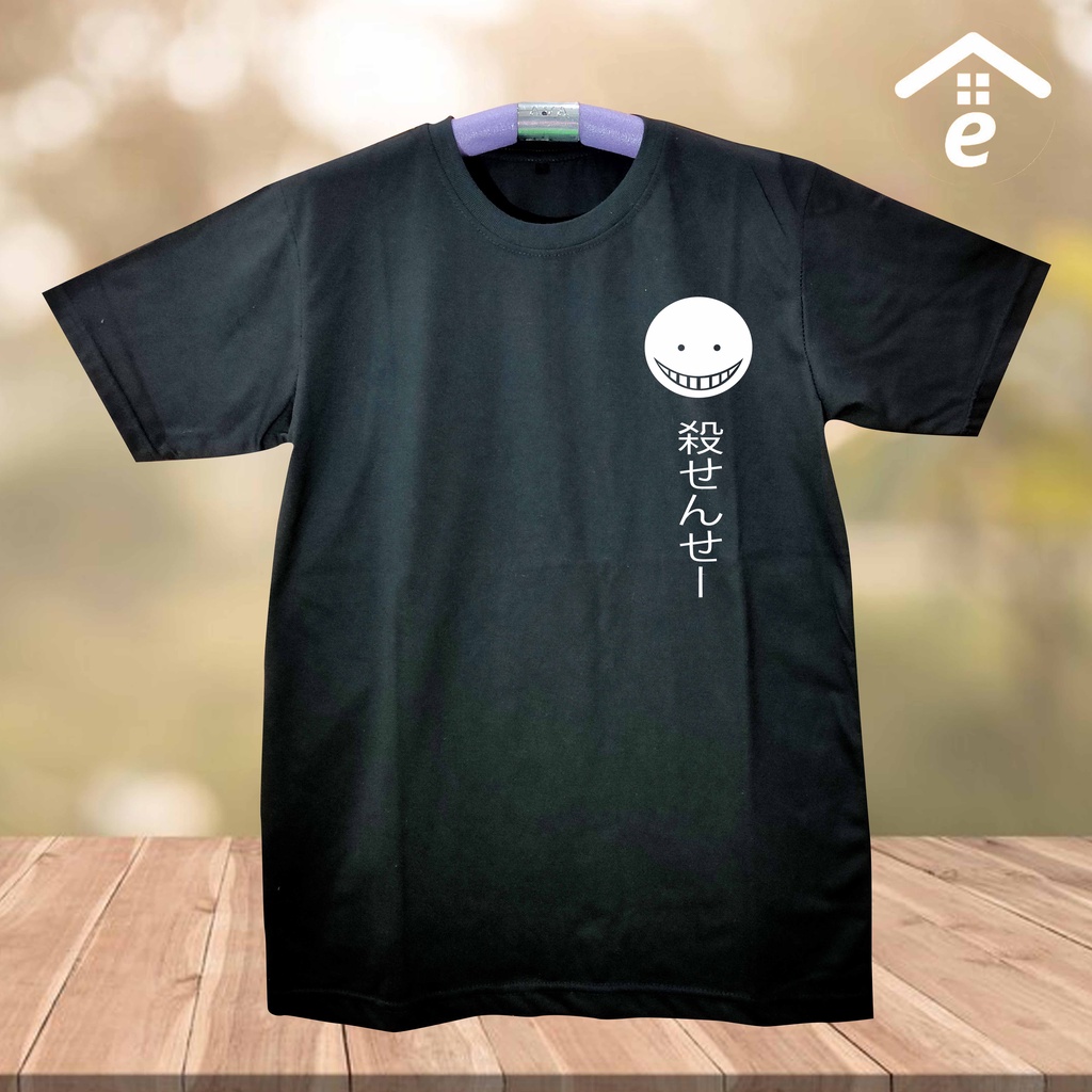 Baju Kaos T-Shirt Kanji Smile Japan Pria dan Dewasa Lengan Pemdek S-XXL