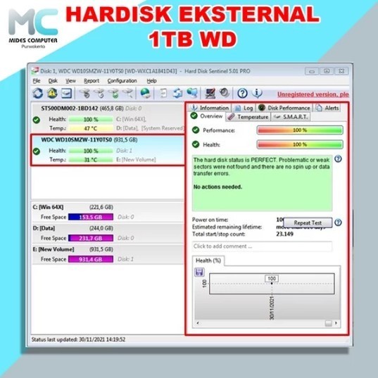 Hardisk Harddisk HDD Eksternal External 2.5&quot; 1 TB Usb 3.0