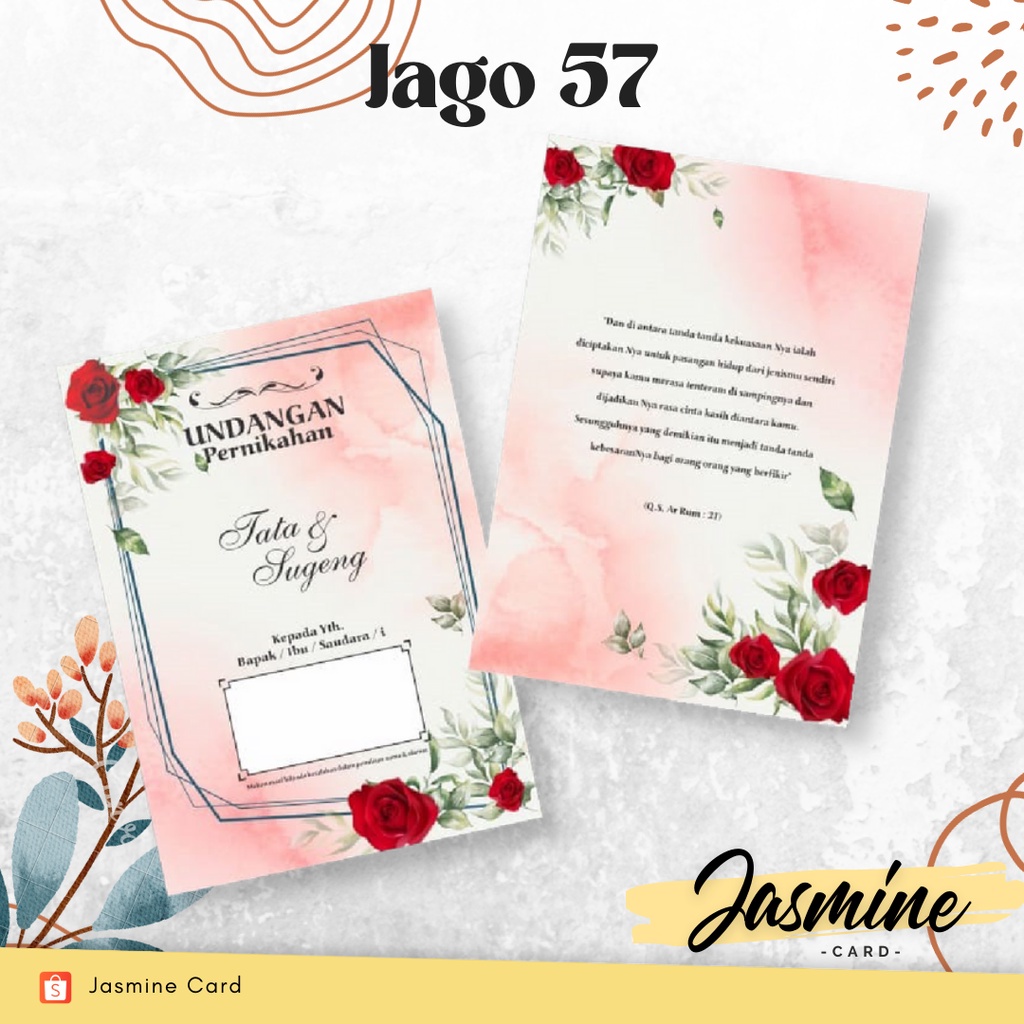 BLANGKO UNDANGAN PERNIKAHAN TERMURAH JAGO 57