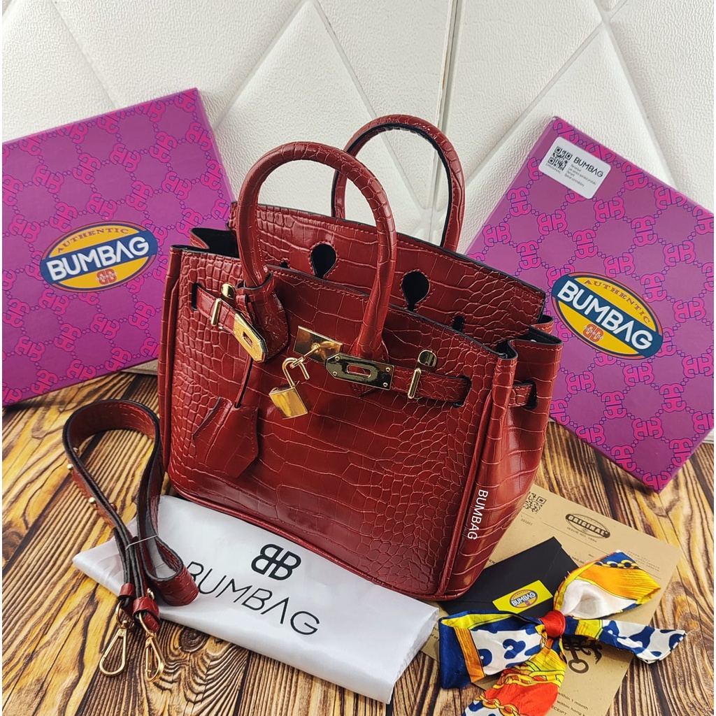 BUMBAG - Tas Wanita BIR-KIN CROCO kode CR-25 cm (FREE SYAL+FREE PAPER BAG+GEMBOK) uk.25x20 - HIMA LAYA-TAS SELEMPANG WANITA BIRGIN CROCO MINI BABY DOFT(24x19x12) FREE PAPERBAG BUMBAG+SHOPPINGBAG+SERTIFIKAT BILL ORI+GEMBOK+SYAL 1915-34