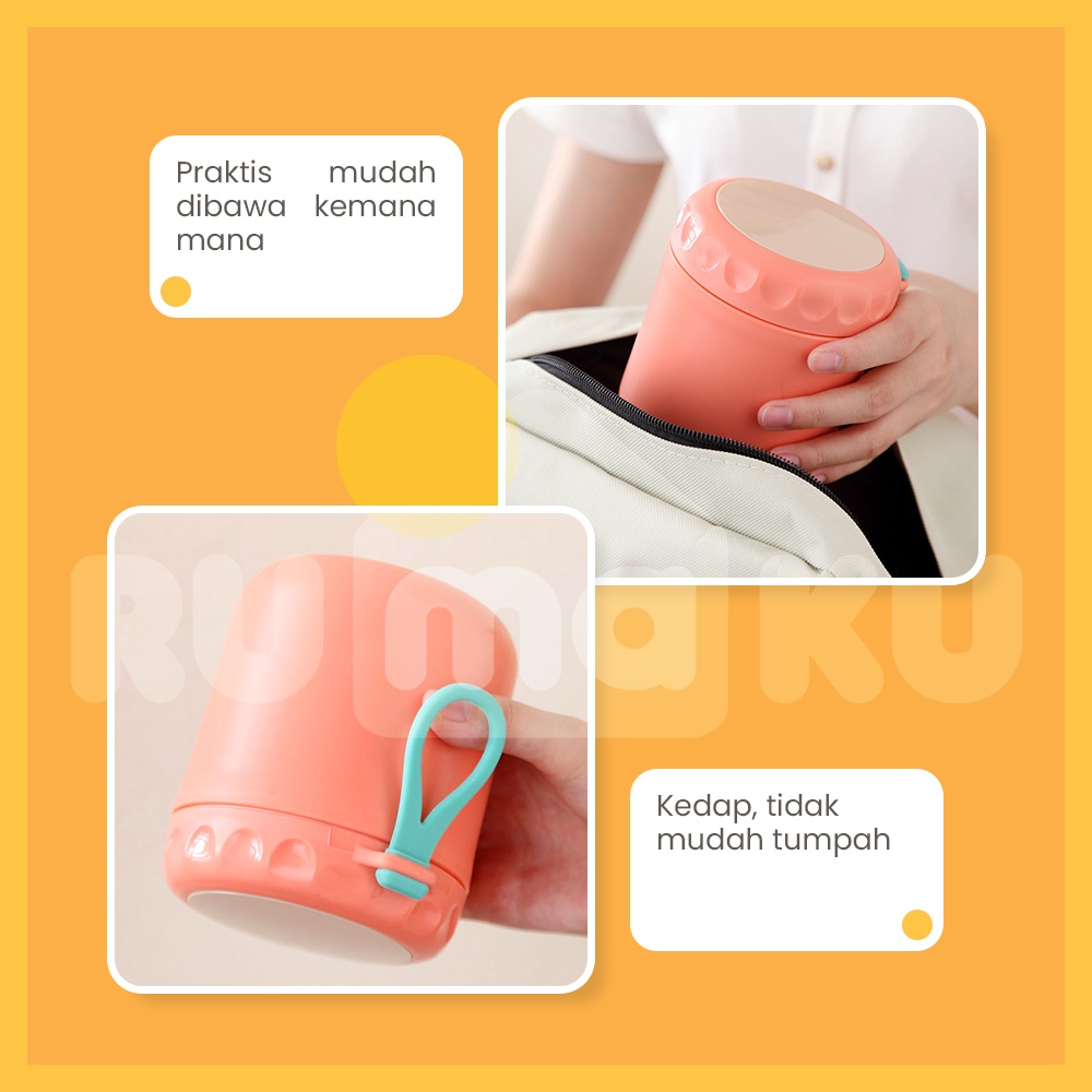 Rumaku Tempat Sup Portable Cup Cangkir Sup 380ml Tahan Panas Anti Tumpah Gratis Sendok BPA FREE Mangkuk Sup Wadah Sup