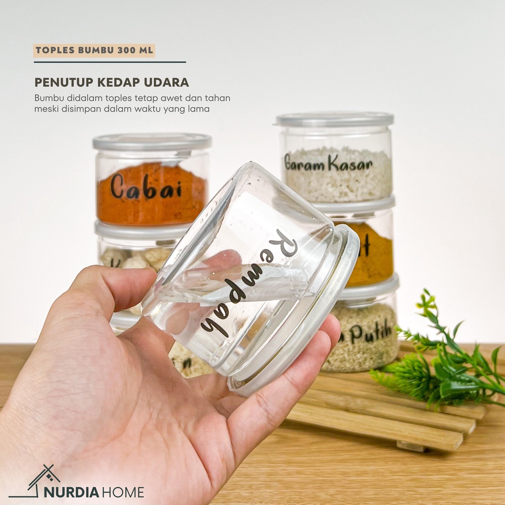 Toples Bumbu Dapur 300 ml Nurdia Home (Tempat bumbu dapur / Wadah bumbu / Botol Bumbu) - J02