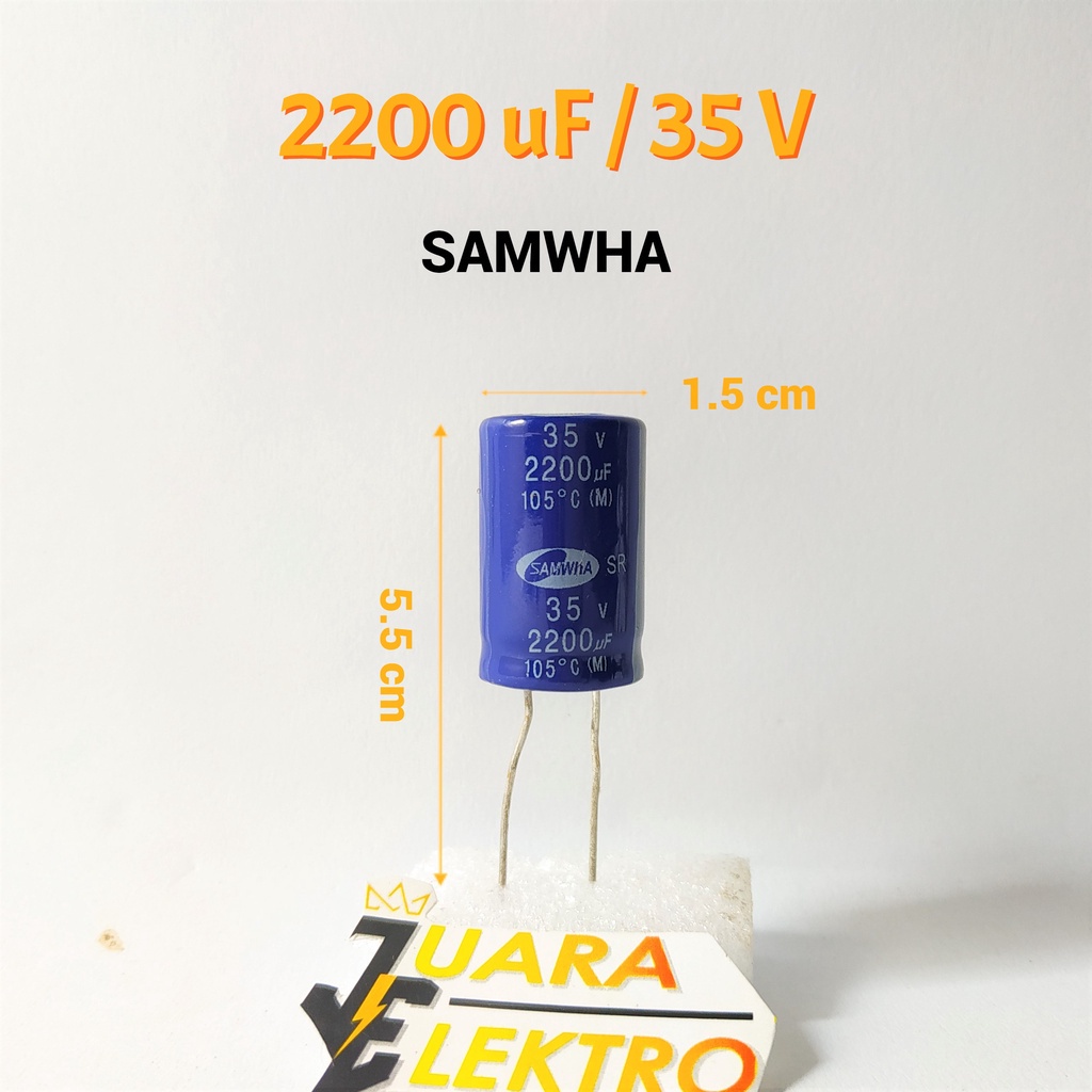 KAPASITOR ELCO 2200uF / 35V (1 Pcs) | Capasitor Elko 2200 uF/35 Volt SAMWHA