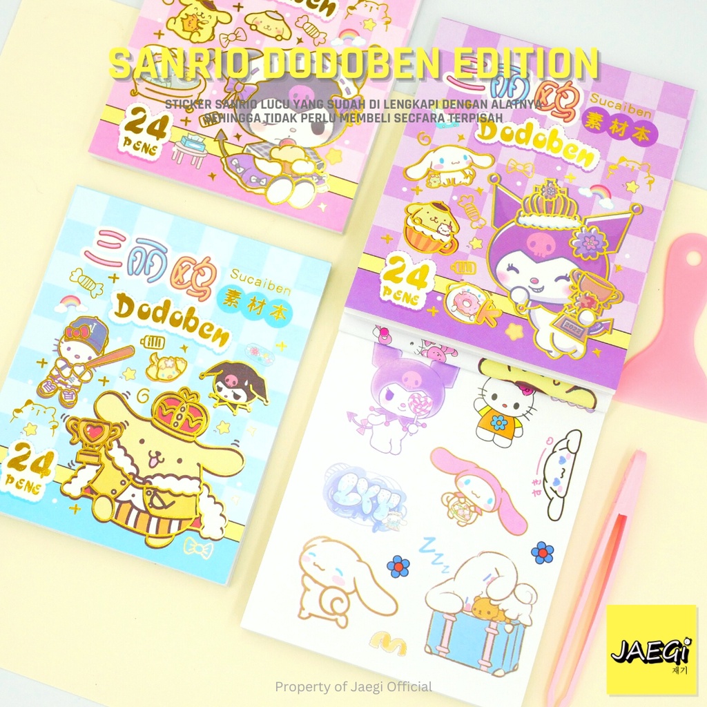 

JAEGi - Mini Sticker Aesthetic Premium Karakter Sanrio Dodoben Edition 24 Lembar