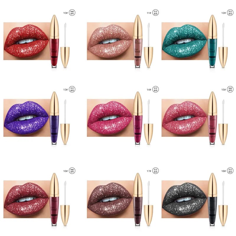 LIPSTIK CAIR GLITTER MATTE BERKILAU 18 WARNA IMPORT LIP GLOSS MUTIARA TAHAN LAMA