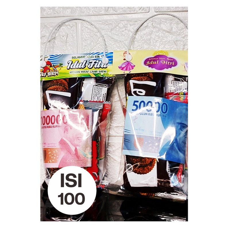 

[ Isi 100 pcs ] Tas Plastik Snack Lebaran | Kantong THR Anak Kekinian | Amplop Parcel Lebaran Grosir | Tas Parcel Idul Fitri Anak Karakter kartun lucu ukuran 12x20 cm Tali Putih