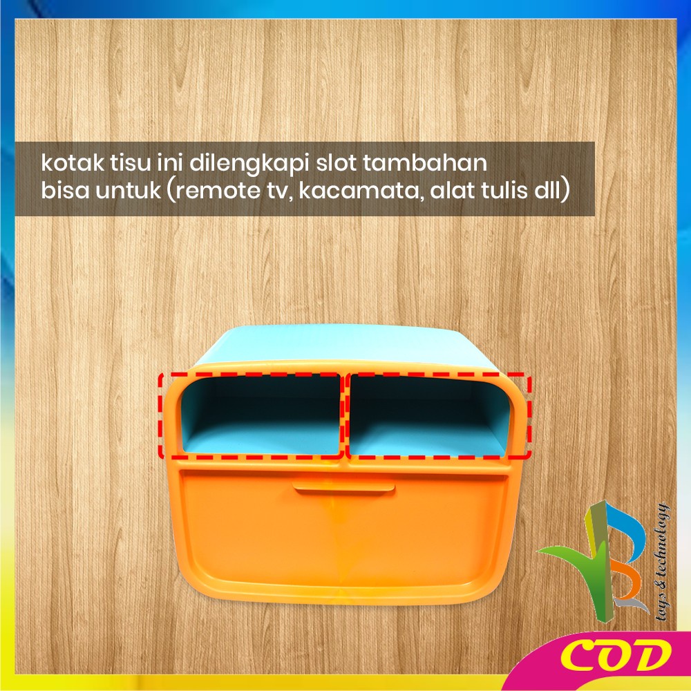 RB-C826 Kotak Tissue Plastik Box Storage Kotak Penyimpanan Multifungsi / Kotak Tempat Tisu Holder Remote Phone Kosmetik Serbaguna