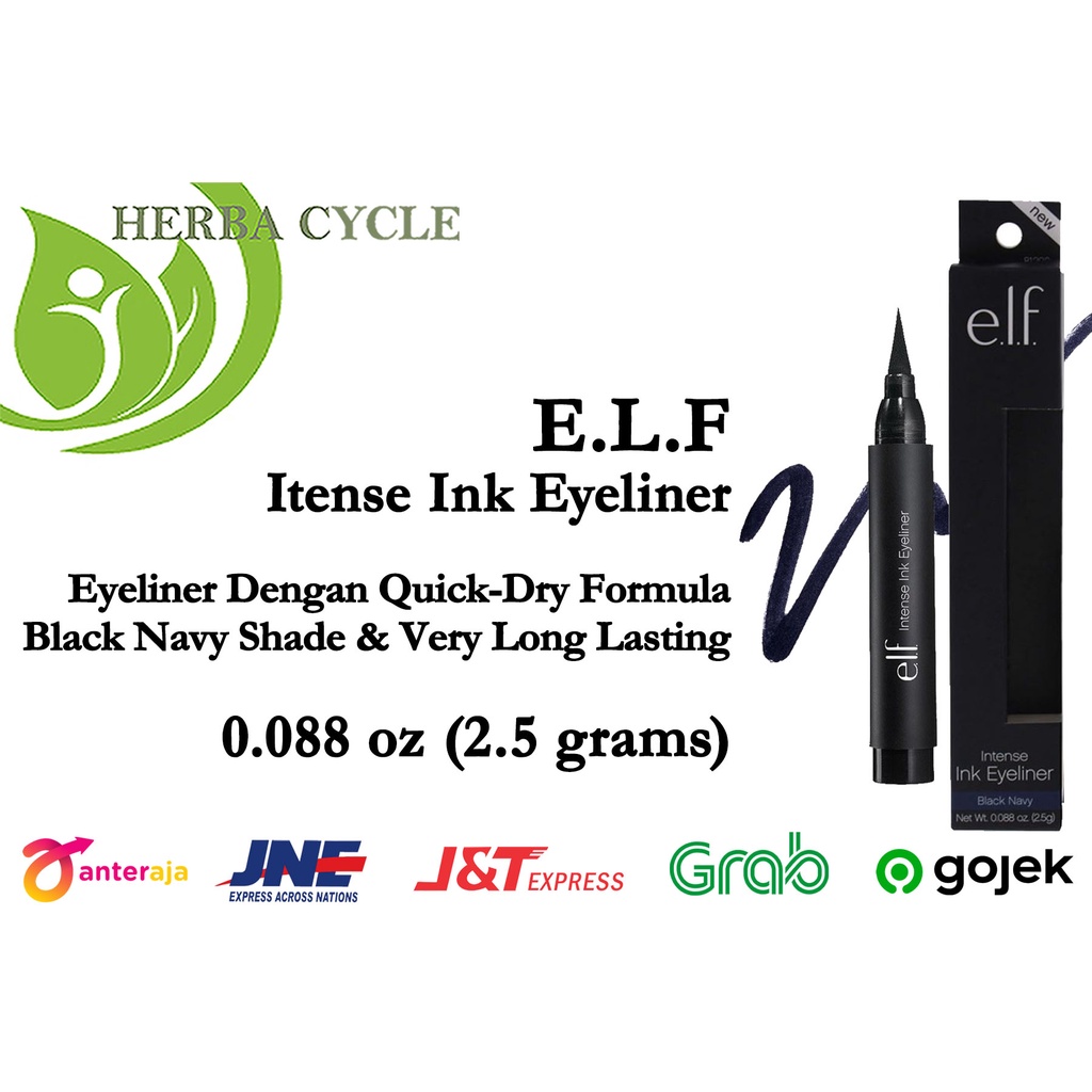 PROMO MURAH ELF Cosmetics Intense Ink Eyeliner (2.5 gr) Black Navy Eyeliner Mata Kosmetik ORI USA