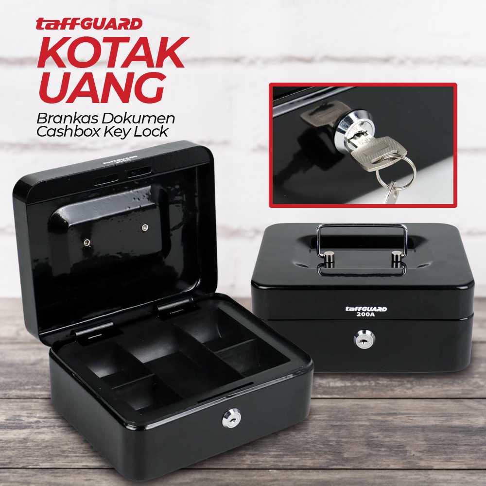 (BISA COD) FTIHSHP GUARD Kotak Uang Brankas Dokumen Cashbox Key Lock - 200A