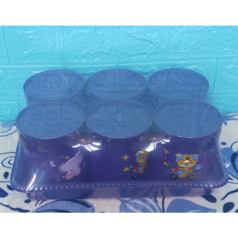 TOPLES PLASTIK VIONA 1 KG SET ( ISI 6 TOPLES + BAKI) / TOPLES PLASTIK / TOPLES LEBARAN / TOPLES KUE 