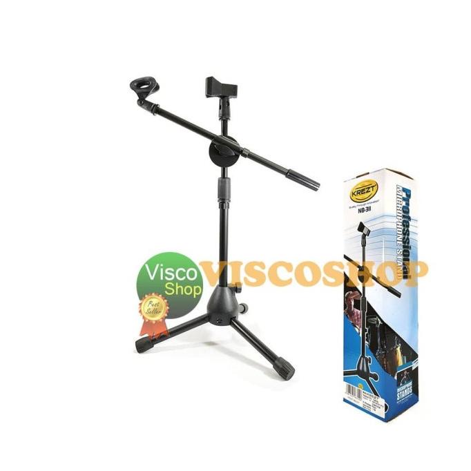 STAND MICROPHONE KREZT NB 311 tripod stand mic pendek