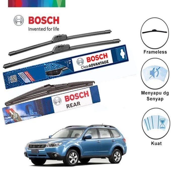 Wiper Depan Belakang Subaru Forester S12 BOSCH Frameless ADVANTAGE