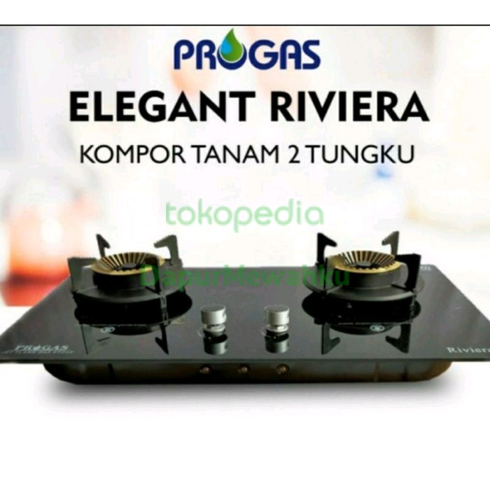 PROGAS kompor gas tanam/non tanam elegant kaca RIVERA