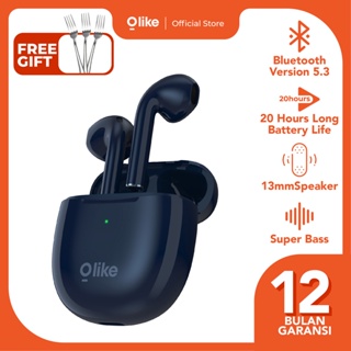 Olike headset bluetooth earphone wireless tws earbuds 20 Hours Play Time 20 fitur Touch Control AAC SBC EJ1