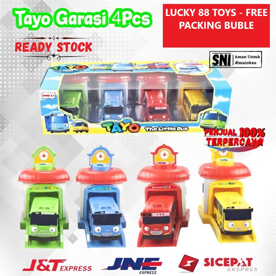 Mobil Tayoo  Garasi 4Pcs No.333-002 Mainan Tayoo Bus Garasi Murah