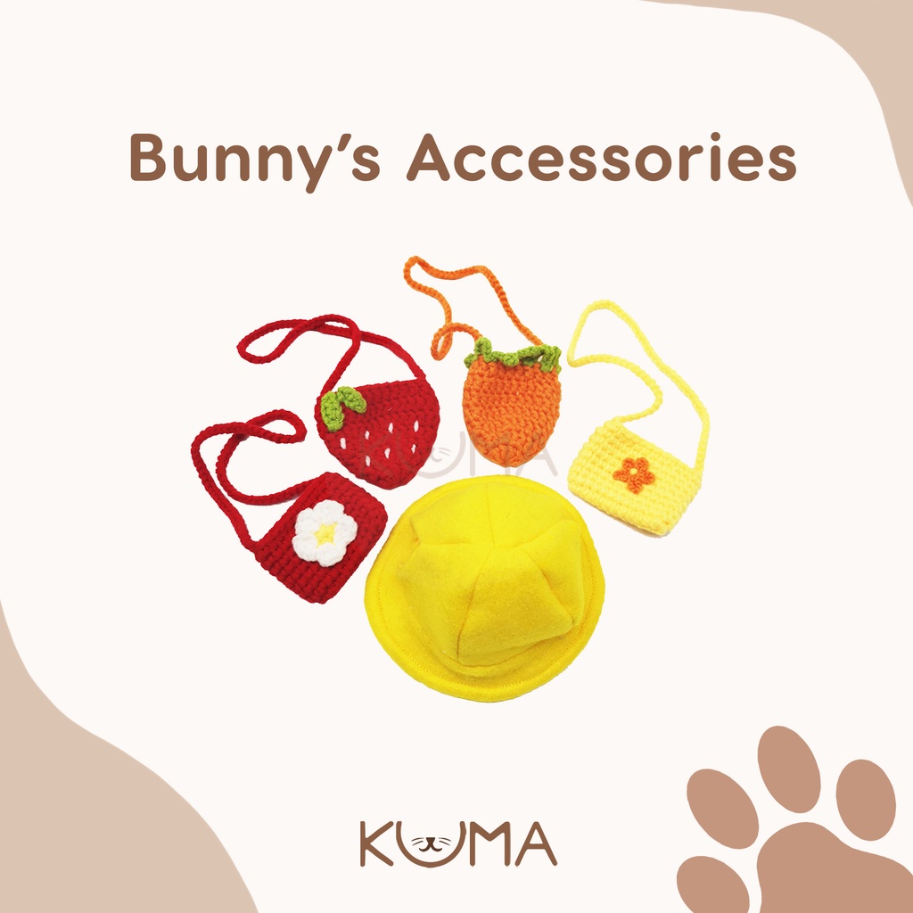 Kadung Tresno [Kuma] Aksesoris Pakaian Baju Kelinci Tas Wortel Topi Marmut Rabbit Guinea Pig Jepitan
