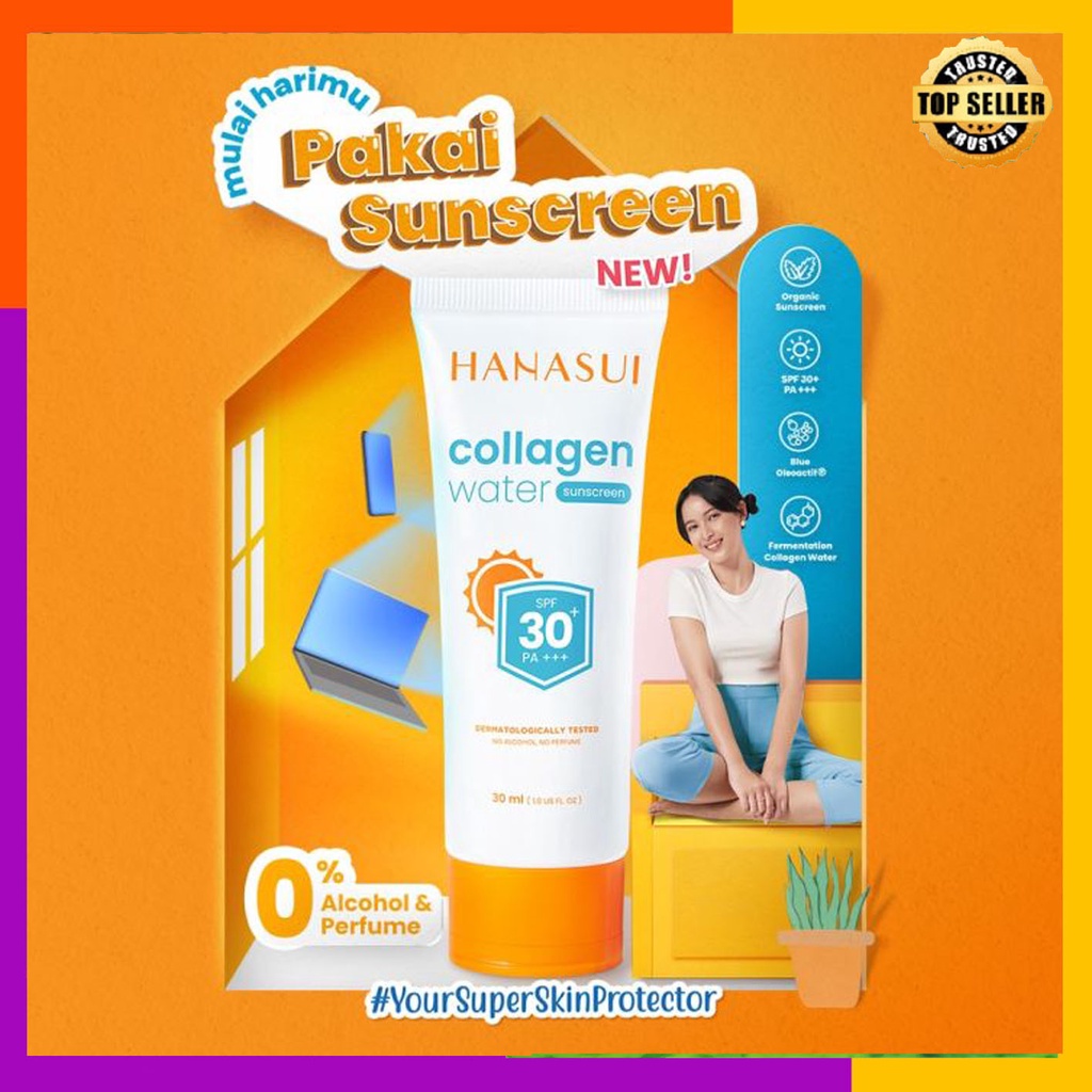 HANASUI WATER COLLAGEN SUNSCREEN SPF 30 / BARU BPOM