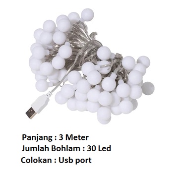 Lampu Hias Anggur Tumblr Sperical Light String Warna Warm White