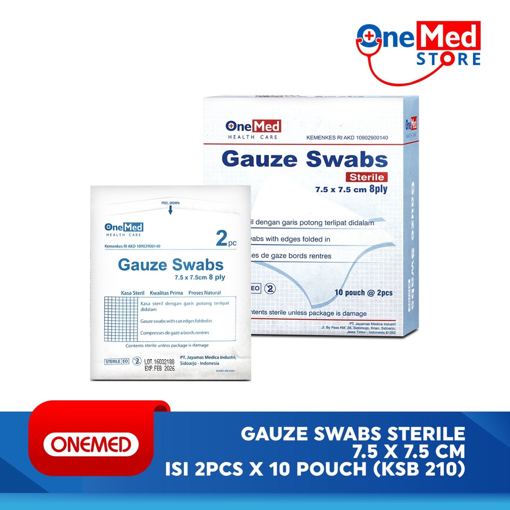 Kasa Steril Gauze Swabs 7,5x7,5cm 8ply OneMed OJ