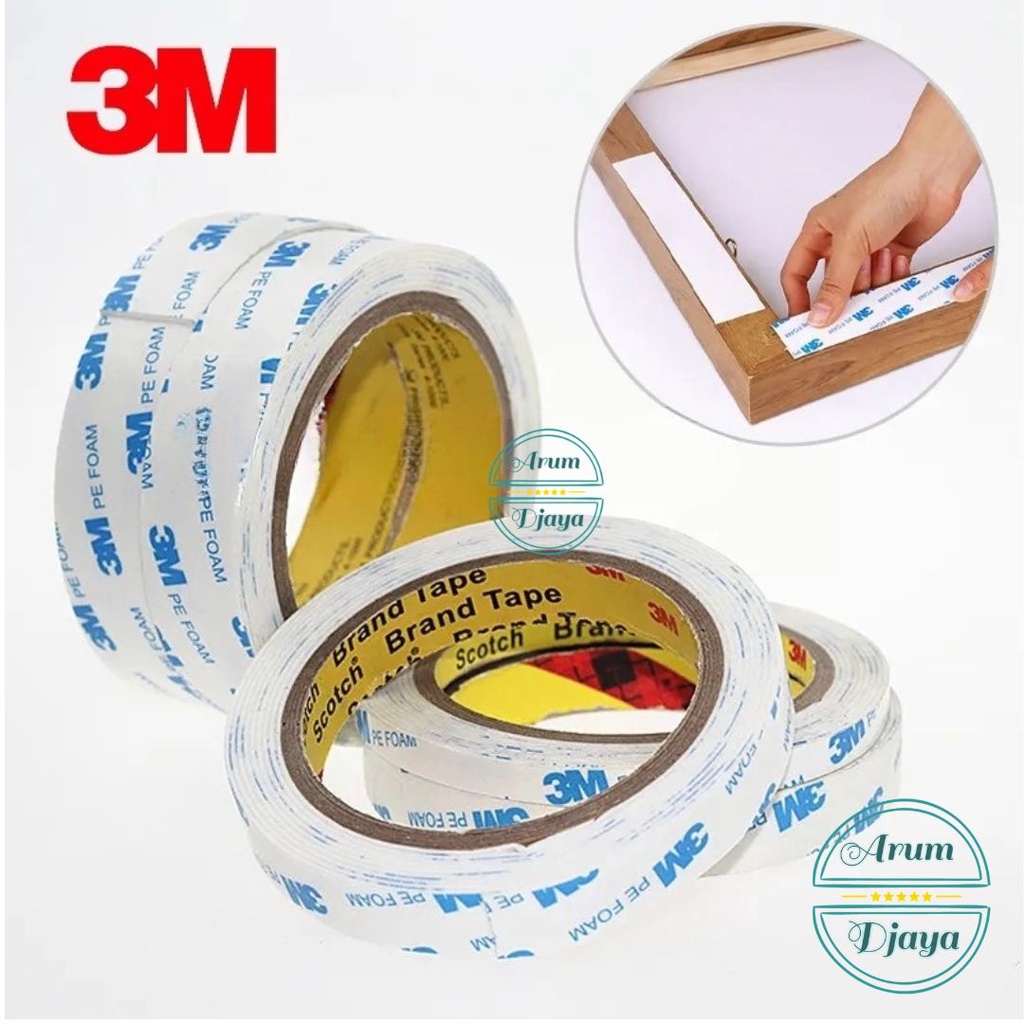 Double Tape 3M Original PE Foam Isolasi Bolak Balik 2cm x 4.5 Meter Original