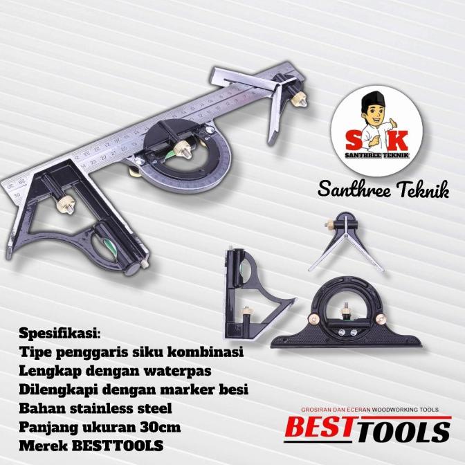 

Combinasion Square Ruler / Siku Kombinasi / Penggaris Waterpass