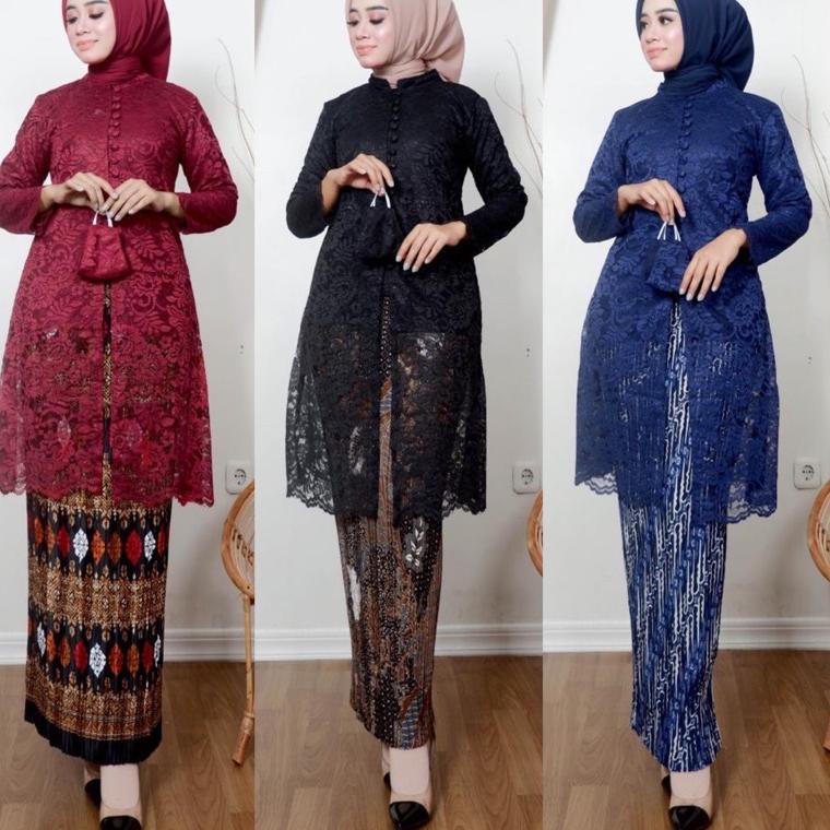 STOK TERBATAS SET TUNIK BURKAT KANCING SERIBU/KEBAYA/KEBAYA BURKAT/SET TUNIK/KEBAYA SET/aKebaya kond