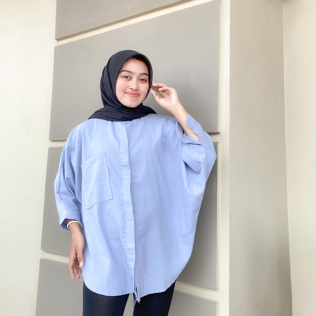 Batwing Linen Crinkle - Tamara Blouse Atasan Wanita