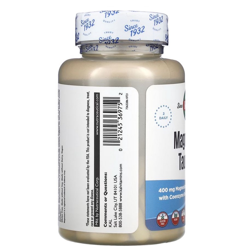 KAL Magnesium Taurate+ 400 mg 90 Tab Ori USA