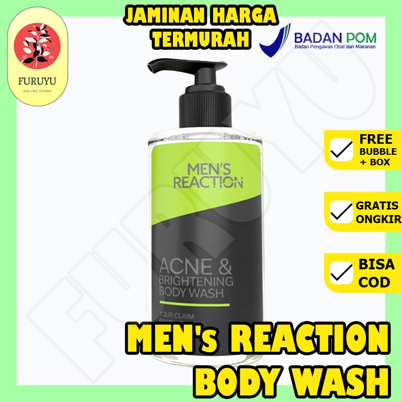 sabun mandi pembersih pencerah penghilang bau badan tubuh jerawat Mens Reaction Acne Brightening Body Wash Original BPOM