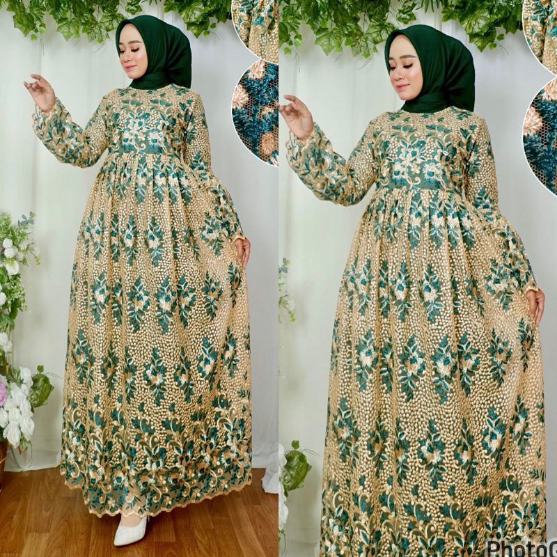 DRESS PESTA/DRESS LAILA EXLUSIVE/ORIGINAL PELANGI JAYA