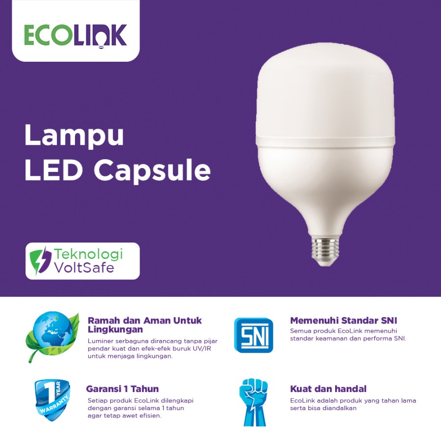 Ecolink LED Bulb Capsule 35W E27 - Cool Day Light