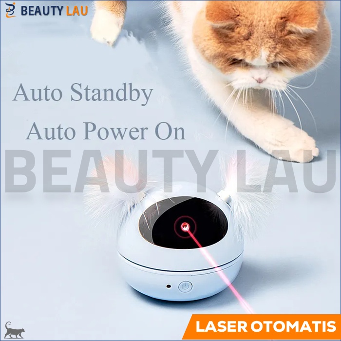 LASER KUCING LESER MAINAN INTERAKTIF KUCING BERPUTAR OTOMATIS AUTOMATIC CAT TEASER TOYS