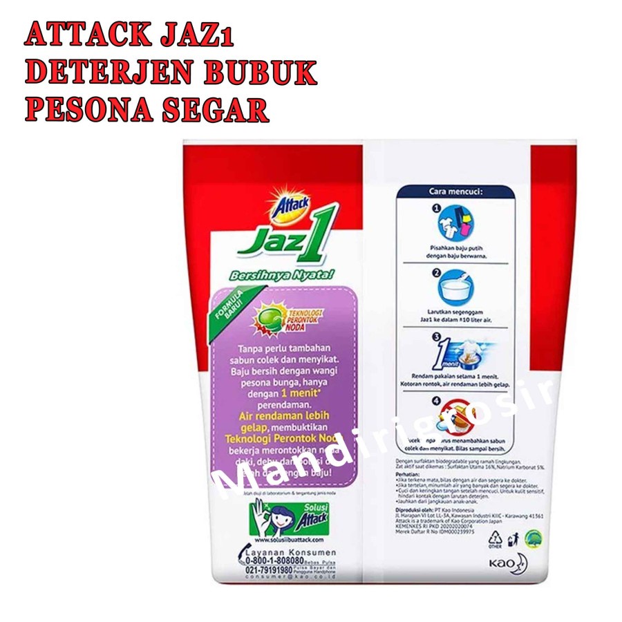 Jaz 1* Attack* Deterjen Bubuk* Deterjen* 850g