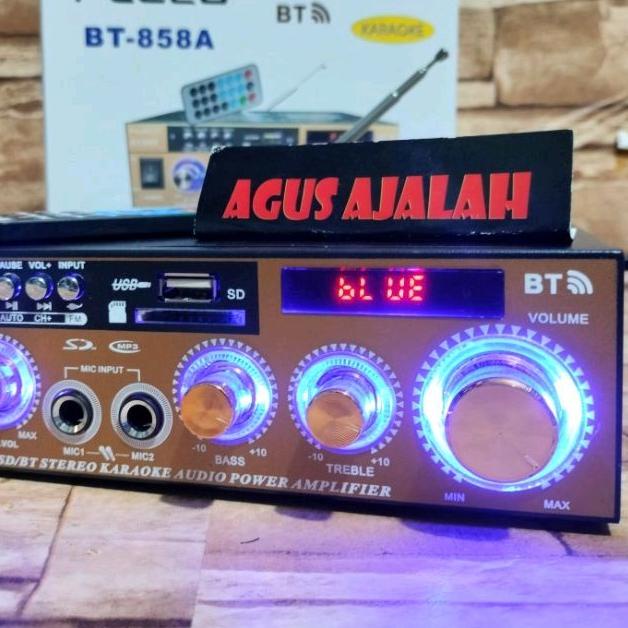 ☊ ✅COD POWER AMPLIFIER WIRELESS KARAOKE FLECO BT-858A / AMPLIFIER BLUETOOTH / AMPLIFIER KARAOKE WIRE