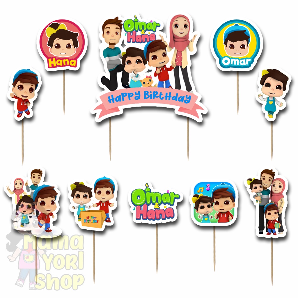 Hiasan Kue Ulang Tahun Topper Cake Motif OMAR & HANA