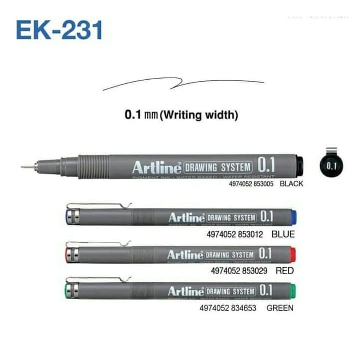 

Dpen Spidol Drawing Pen Marker Artline 0,1 Ek-231