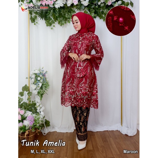 Kebaya Tunik Amelia AD / Kebaya Modern Pesta / Tunik Brukat / Wisuda