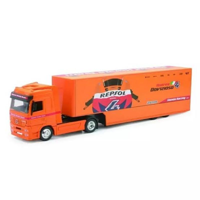 Diecast Miniatur Truck container Repsol Honda Team Truck Mercedes Benz Actros