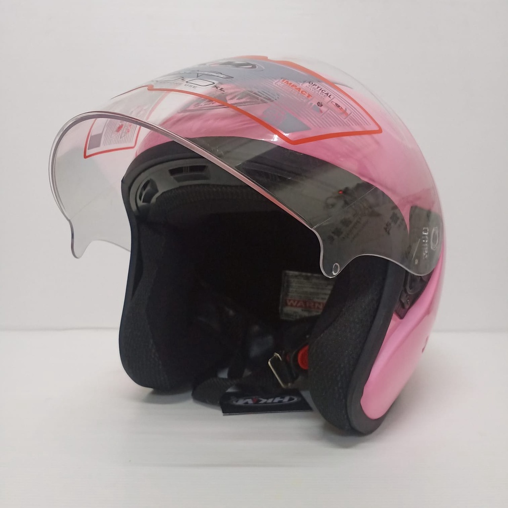 HELM KYOTO SOLID PINK GLOSS HALF FACE SNI