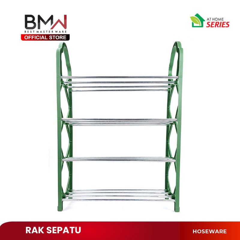 BMW Rak Sepatu 4 Susun Stainless / Tempat Penyimpanan Sepatu Sendal Minimalis