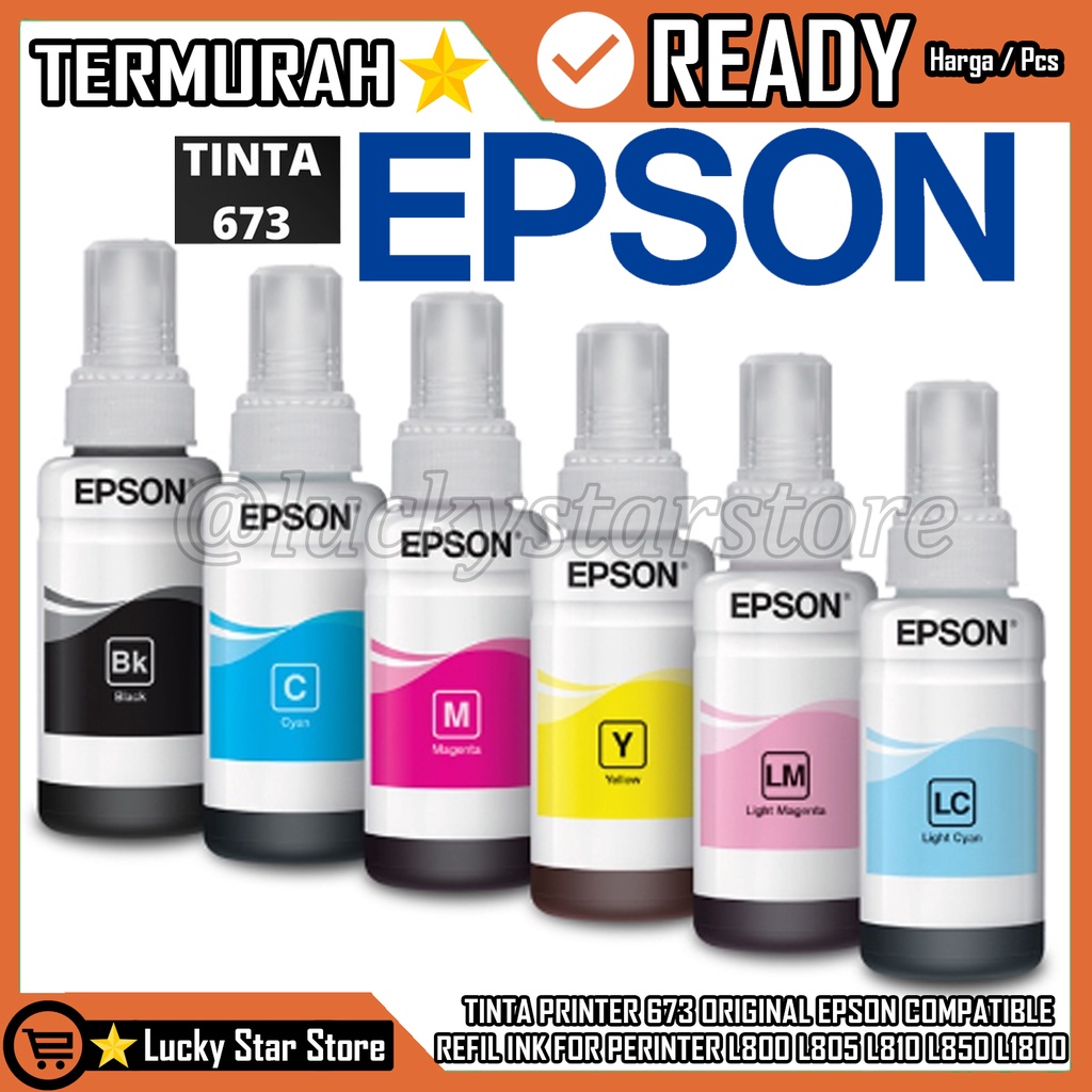 Tinta Epson 673 For Printer L800 L805 L810 L850 L1800 1 set Original Perinter Compatible Refil Ink F