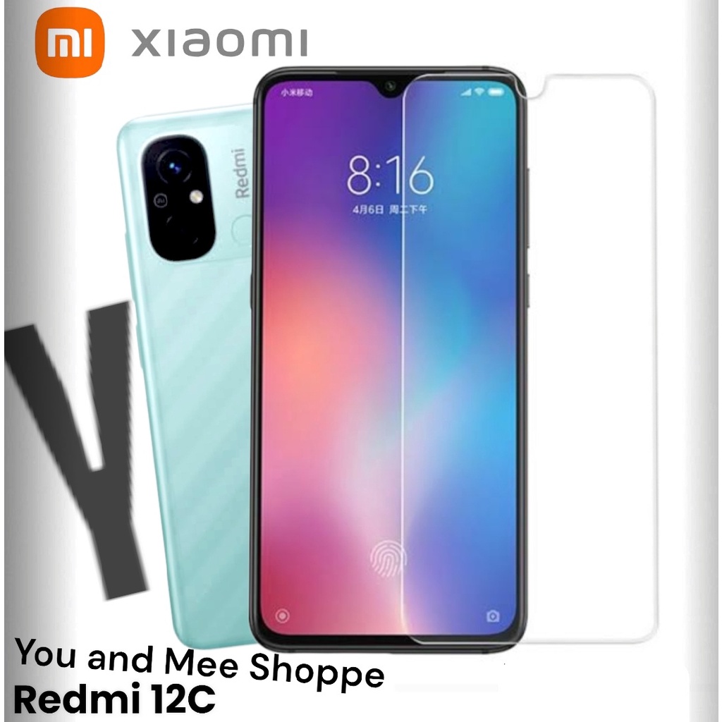 Screen Protector &quot;Glass&quot; Clear Thin Xiaomi Redmi 12C 10-2022 10A 10C Tempered Full Cover Bening [Tanpa - Tidak ada List Hitam] Temperd Kaca Glossy Tempred Glosy/Antigores Super AMOLED Anti Gores Pelindung Layar HP LCD Protection Protecth Scren 12 C 4G 5G